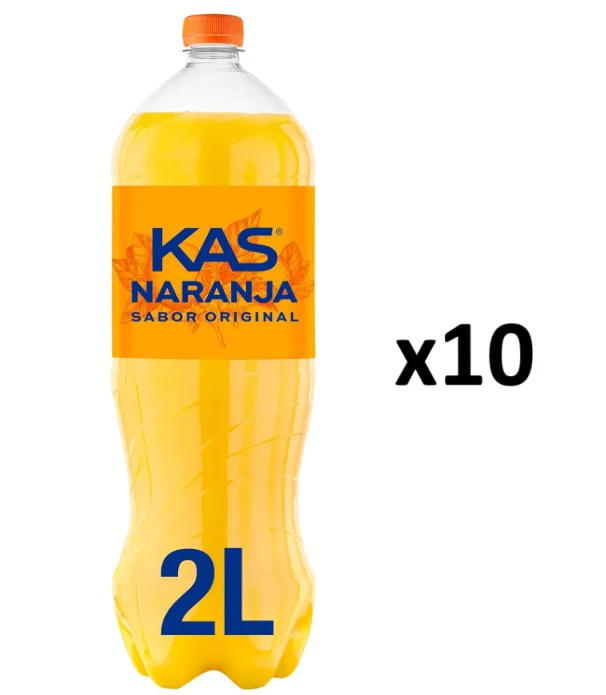 10 Botellas de Kas Zumo de Naranja, botella de 2 litros por 8.5€