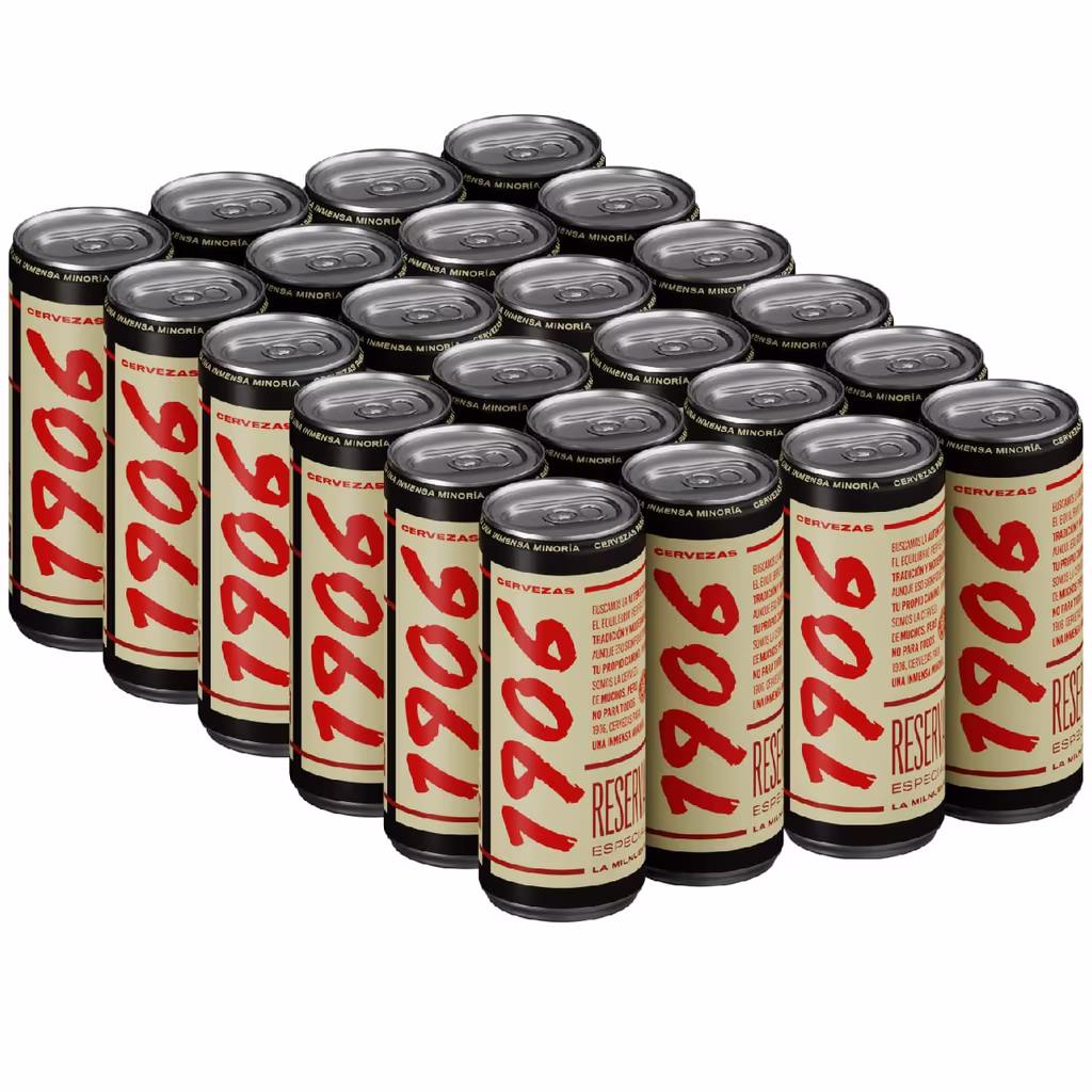 1906 Reserva Especial – Cerveza Lager Extra, Pack de 24 Latas x 33 cl,