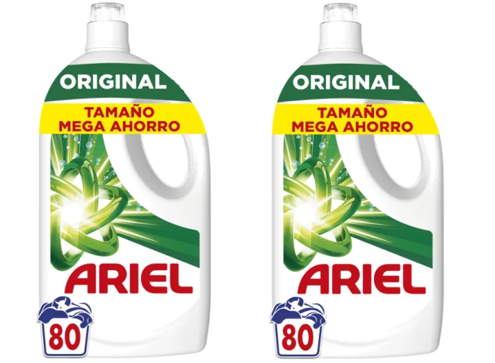 2 Botes de Ariel Detergente Lavadora Liquido 80 Lavados por 25.79€