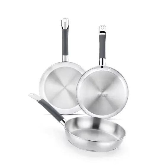 BRA Master Set 3 Sartenes Acero Inoxidable 18/10 20-24-26 cm Inducción Horno por 30€