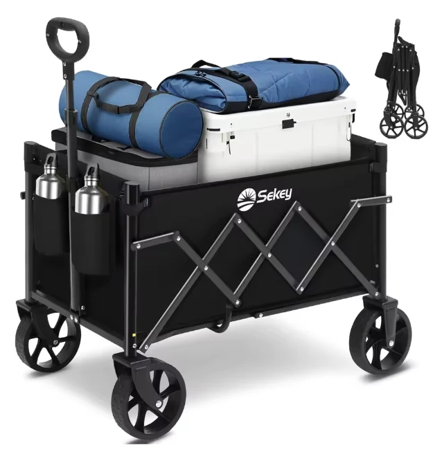 Carrito Mano Plegable Pequeño 70 L 80 kg Asa Altura Ajustable por 28.34€