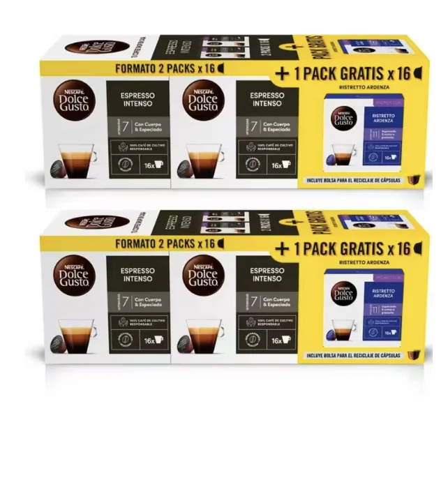 Dolce Gusto Cápsulas Espresso Intenso 4 Cajas Ardenza 2 Cajas 96 Cápsulas por 19.45€