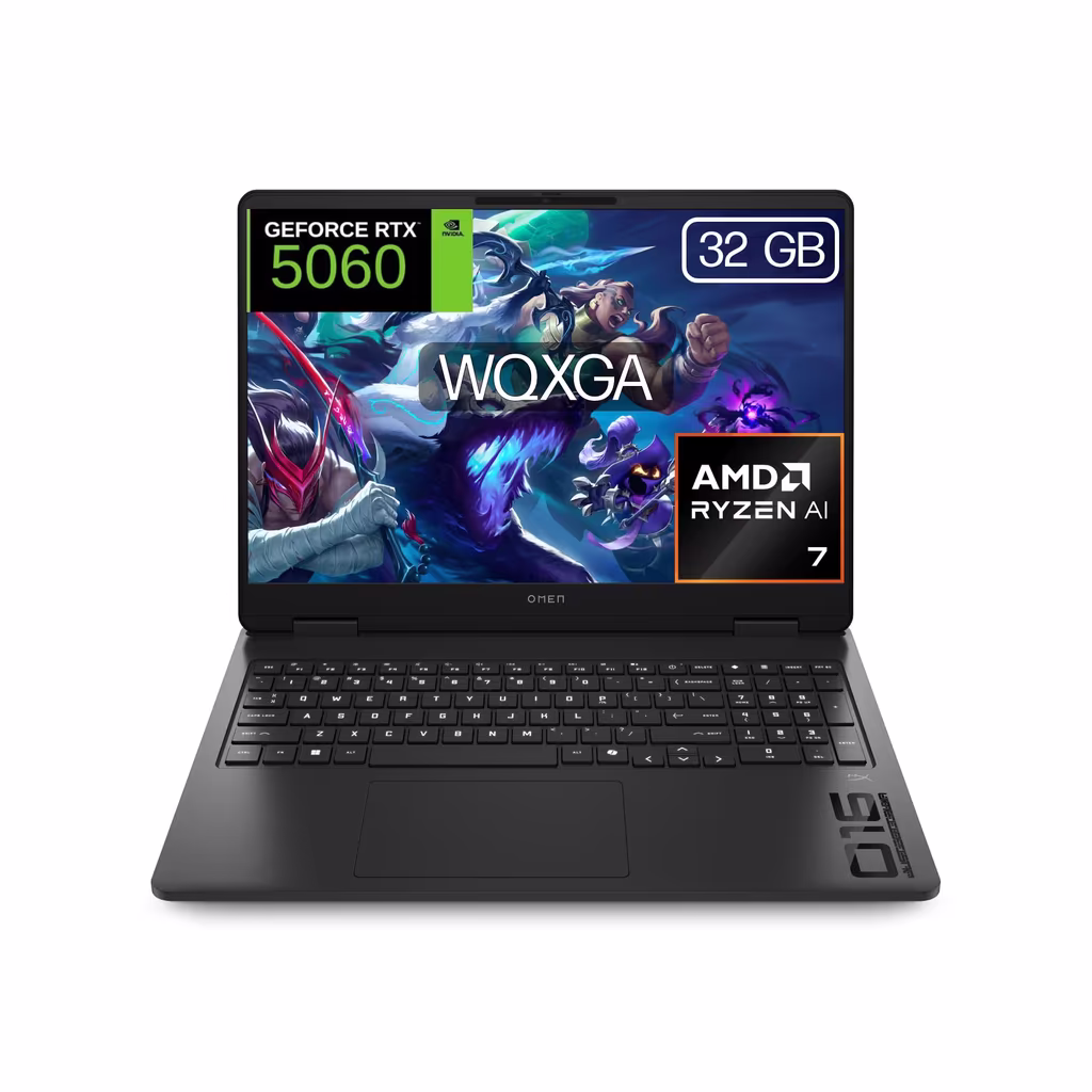 HP OMEN – Ordenador portátil Gaming 16″ 2.5K WQXGA (AMD Ryzen AI 7 350, 32GB RAM, 1TB SSD, NVIDIA RTX 5060, FreeDos)