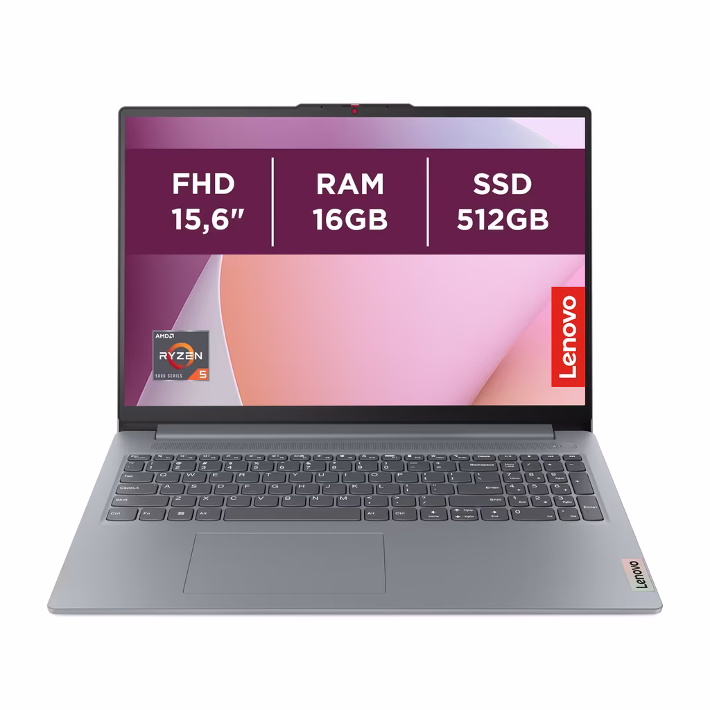 Lenovo IdeaPad Slim 3 Gen 8 – Ordenador Portátil 15.6» FHD (AMD Ryzen 5 7520U, AMD Radeon 610M Graphics, 16 GB RAM, 512 GB SSD, Wi-Fi 6