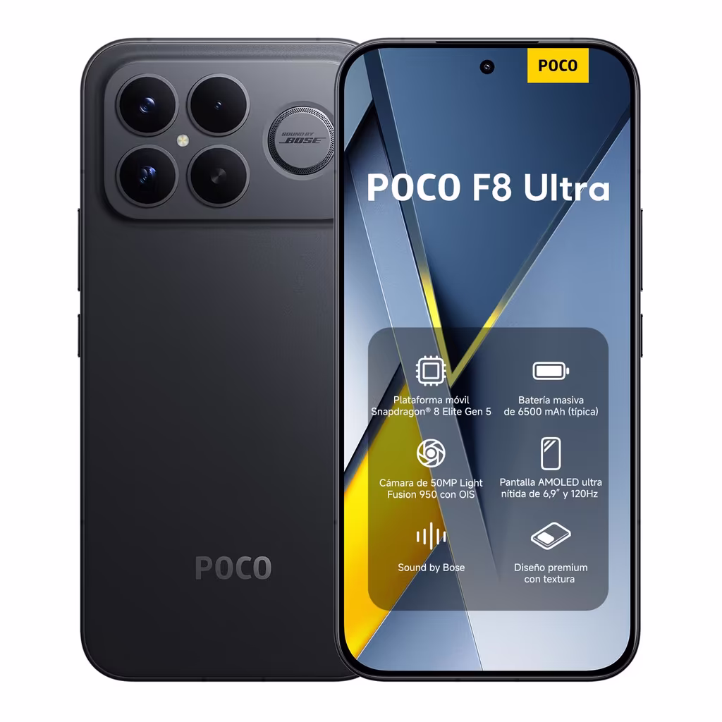 XIAOMI POCO F8 Ultra – Smartphone de 12+256GB, Pantalla AMOLED de 6,85” 120Hz, Snapdragon 8 Elite Gen 5