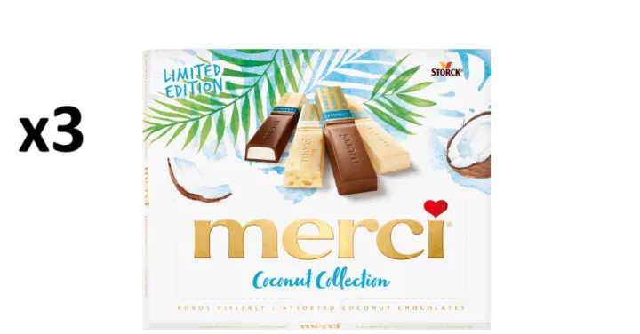 3 Cajas de Merci Coconut Collection 250g – Chocolates surtidos coco almendra a 11.97€