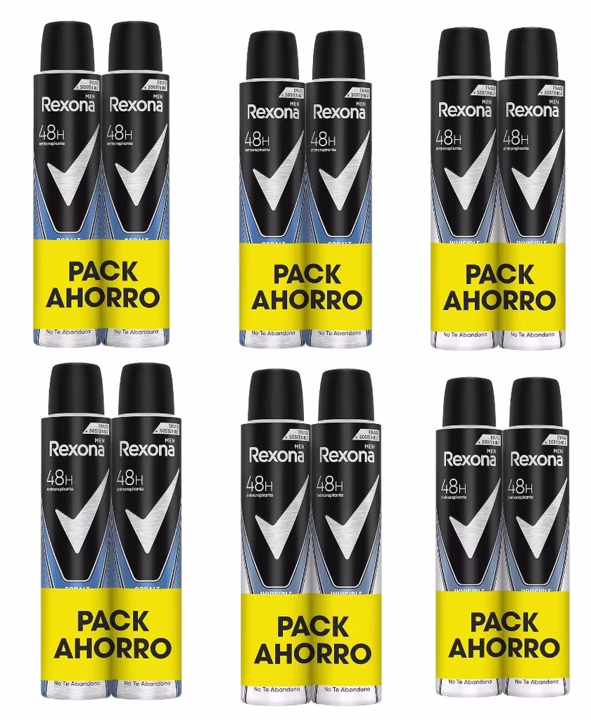 (3 packs de 2 und = 6 und) Rexona Desodorante Cobalt Dry o Ice