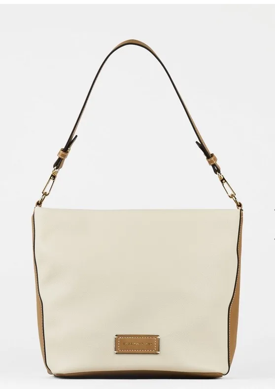 Bolso Hobo estructurado beige por 15.99€.
