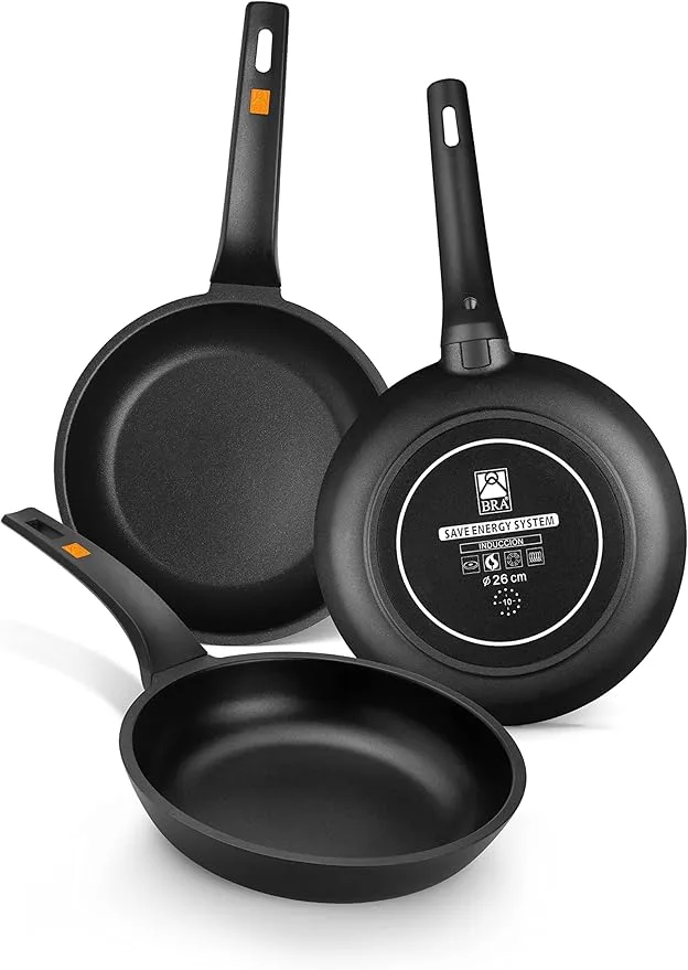 BRA Efficient Set 3 sartenes, 18-22-26 cm, aluminio fundido antiadherente por 34.12€