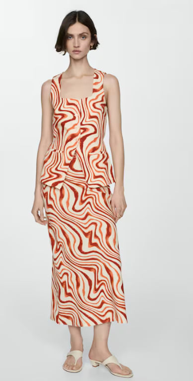 Falda larga estampada por 12.99€