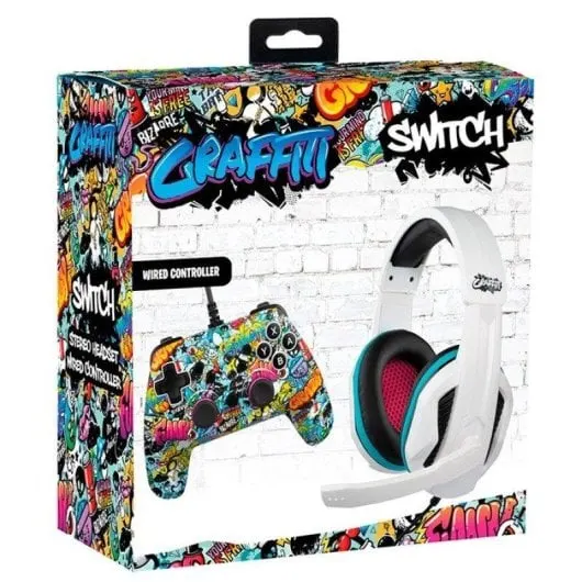 Kit Audio y Mando Wired Indeca Graffiti para Nintendo Switch por solo 7,99€