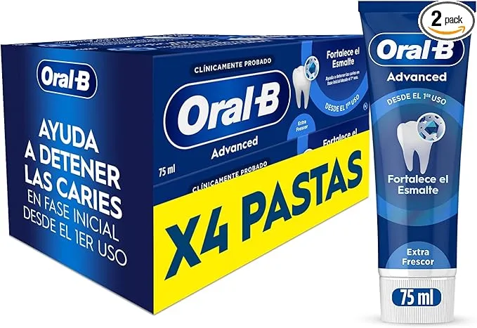 Pack 4×75 ml Oral-B Advanced Fortalece El Esmalte Pasta Dientes Con Flúor por 9.48€